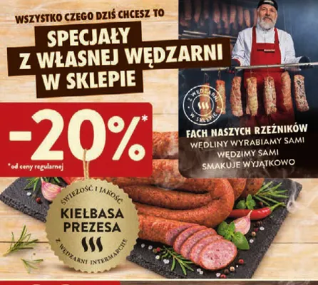 Kiełbasa Prezesa Z Wędzarni Intermarché promocja w Intermarche