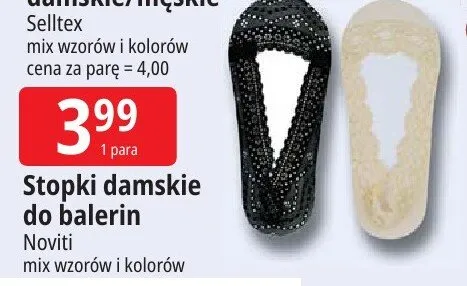 Stopki damskie do balerin Noviti mix wzorów i kolorów promocja w Leclerc