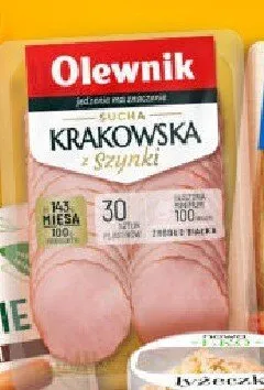 Kiełbasa krakowska sucha z szynki Olewnik promocja w Żabka