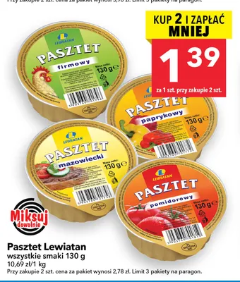 Pasztet Lewiatan paprykowy promocja w LEWIATAN