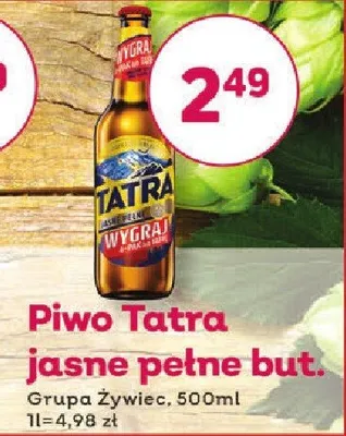 Piwo Tatra jasne pełne but. Grupa Żywiec promocja w Bliski