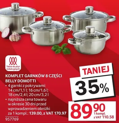 Komplet garnków 8 części promocja w Selgros