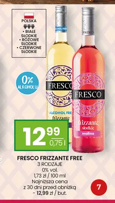Wino bezalkoholowe Fresco Frizzante promocja w Twój Market