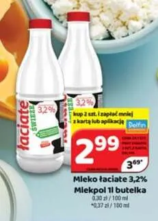 Mleko Łaciate Mlekpol 3,2% promocja w Delfin