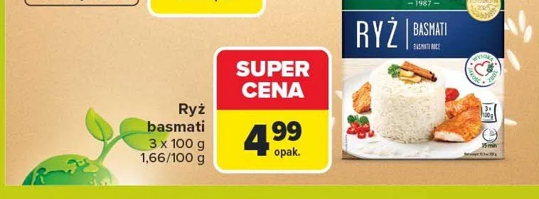 Ryż basmati Kupiec 3-pak 100 g promocja w Carrefour Market