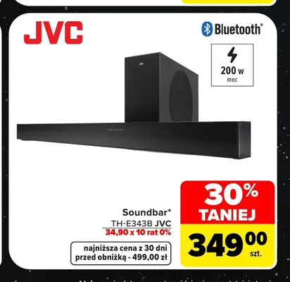 Soundbar TH-E343B Jvc promocja w Carrefour