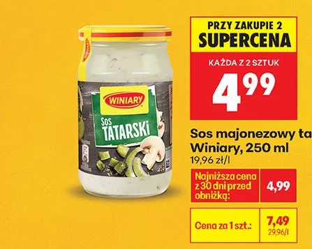 Sos majonezowy tatarski promocja w Biedronka