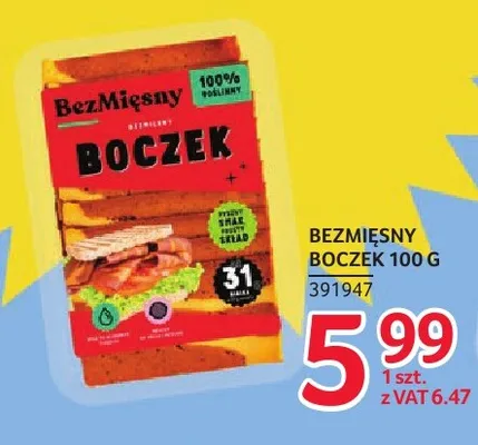 Boczek roślinny BezMięsny promocja w Selgros