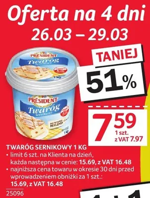 Twaróg sernikowy Pregradem 1 kg promocja w Selgros