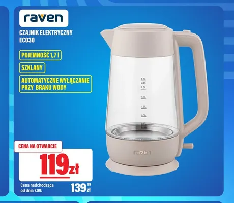 Czajnik elektryczny Raven EC030 1,7 l promocja w RTV EURO AGD