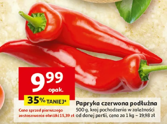Papryka czerwona podłużna promocja w Auchan
