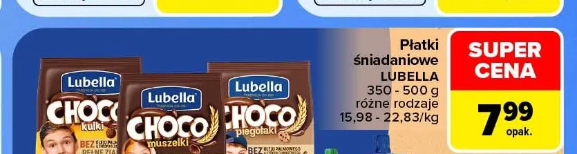 Płatki śniadaniowe Lubella Choco kulki promocja w Carrefour