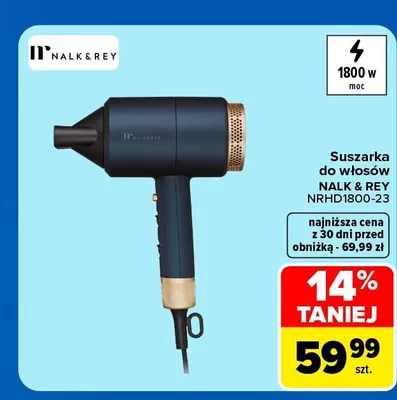 Suszarka do włosów Nalk & Rey promocja w Carrefour Market