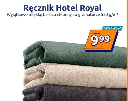 Ręcznik Hotel Royal 50x100cm promocja w Action