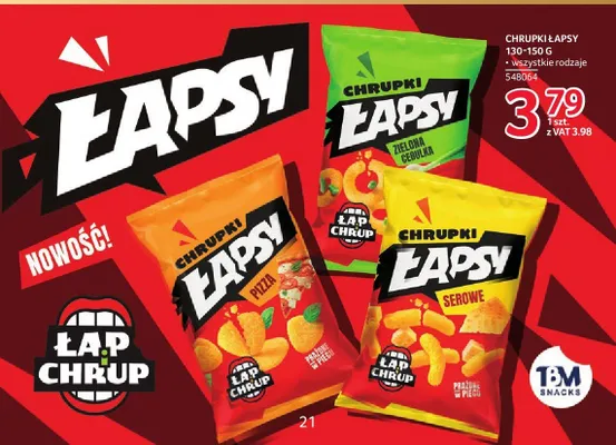 Chrupki Łapsy Zielona Cebulka 130-150g promocja w Selgros