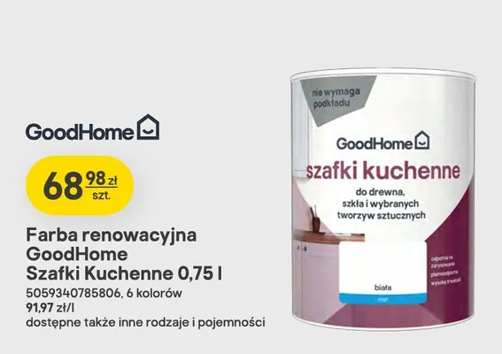 Farba renowacyjna GoodHome Szafki Kuchenne promocja w Castorama