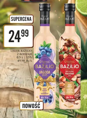 Likier Bazilio Hazelnut 15% promocja w Dino
