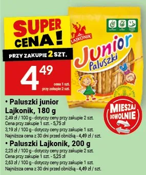 Paluszki junior Lajkonik promocja w Twój Market