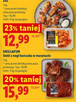 Steki z nogi kurczaka w marynacie Grill&Fun promocja w Lidl