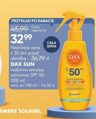 Rodzinna emulsja ochronna SPF 50 DAX SUN 200ml promocja w Super-Pharm