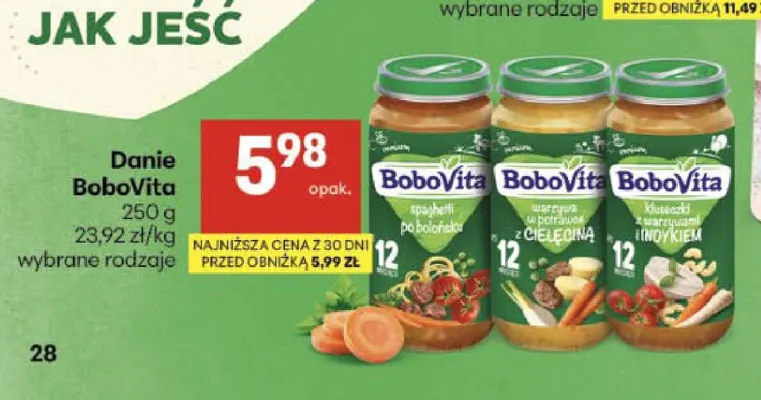 Danie spaghetti po bolońsku BoboVita promocja w Delikatesy Centrum