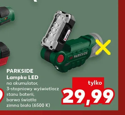 Lampka LED na akumulator Parkside promocja w Kaufland