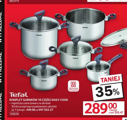 Komplet garnków Tefal Daily Cook promocja w Selgros