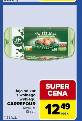 Jaja od kur z wolnego wybiegu CARREFOUR rozm. M 10-pak promocja w Carrefour Express