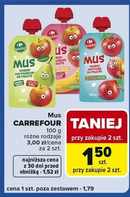 Mus owocowy różne rodzaje promocja w Carrefour Express