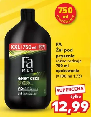 Żel pod prysznic Fa Men Energy Boost promocja w Kaufland