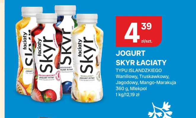Jogurt Skyr typu islandzkiego Łaciaty truskawkowy promocja w Chorten