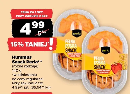 Hummus Snack Perla (różne rodzaje) promocja w Netto
