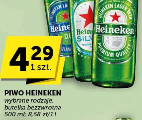 Piwo Heineken wybrane rodzaje butelka bezwrotna promocja w Groszek
