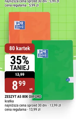 Zeszyt A5 80 kartek Oxford promocja w bi1