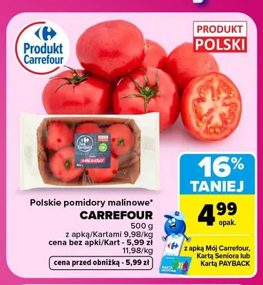 Polskie pomidory malinowe Carrefour promocja w Carrefour Market