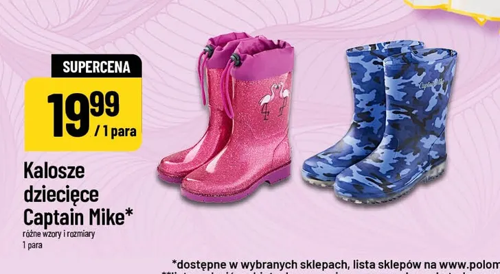 Kalosze dziecięce Captain Mike promocja w POLOmarket