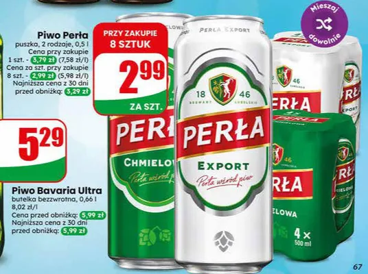Piwo Perła Export puszka promocja w Dino