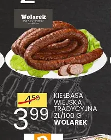 Kiełbasa wiejska tradycyjna Wolarek promocja w Wafelek