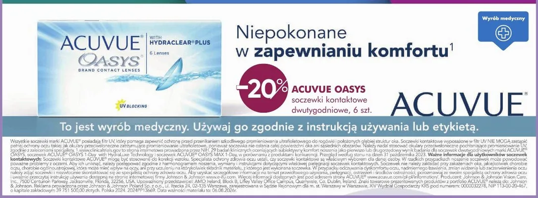 Soczewki kontaktowe wielozużytkowe, 6 szt. promocja w Super-Pharm