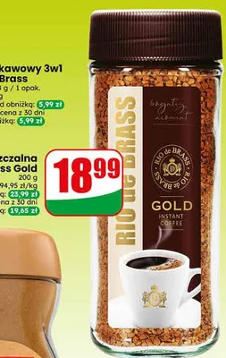Kawa rozpuszczalna Rio de Brass Gold promocja w Dino