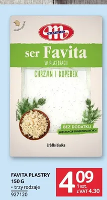 Ser Favita w plastrach chrzan i koperek Mlekovita promocja w Selgros