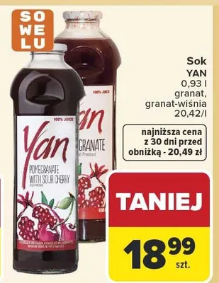 Sok granat, granat-wiśnia promocja w Carrefour