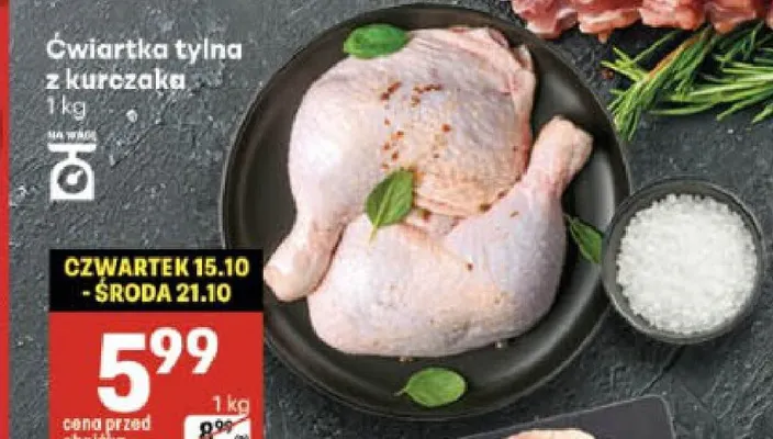 Ćwiartka tylna z kurczaka promocja w Delikatesy Centrum