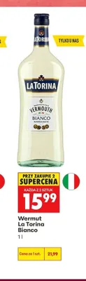 Wermut La Torina Bianco promocja w Biedronka