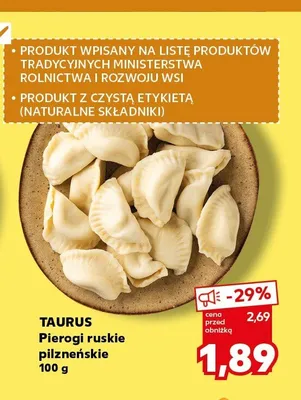 Pierogi ruskie pilzneńskie Taurus promocja w Kaufland
