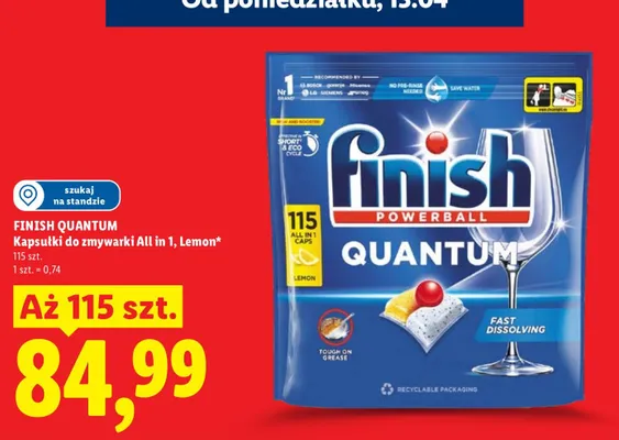 Kapsułki do zmywarki All in 1, Lemon Quantum 115 szt. promocja w Lidl
