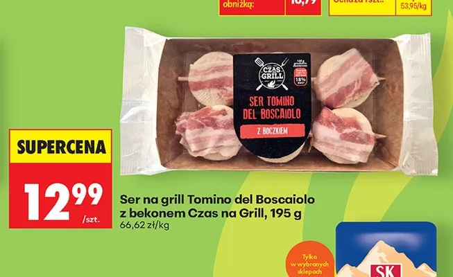 Ser na grill Tomino del Boscaiolo z bekonem Czas na Grill promocja w Biedronka