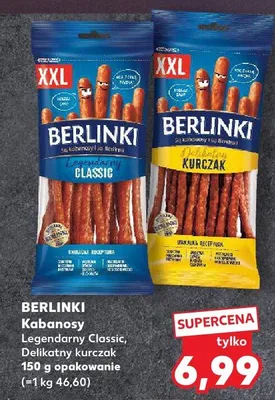 Kabanosy Berlinki XXL Legendarny Classic promocja w Kaufland