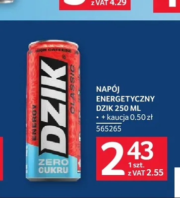 Napój energetyczny Dzik promocja w Selgros