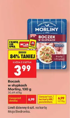 Boczek w słupkach Morliny promocja w Biedronka